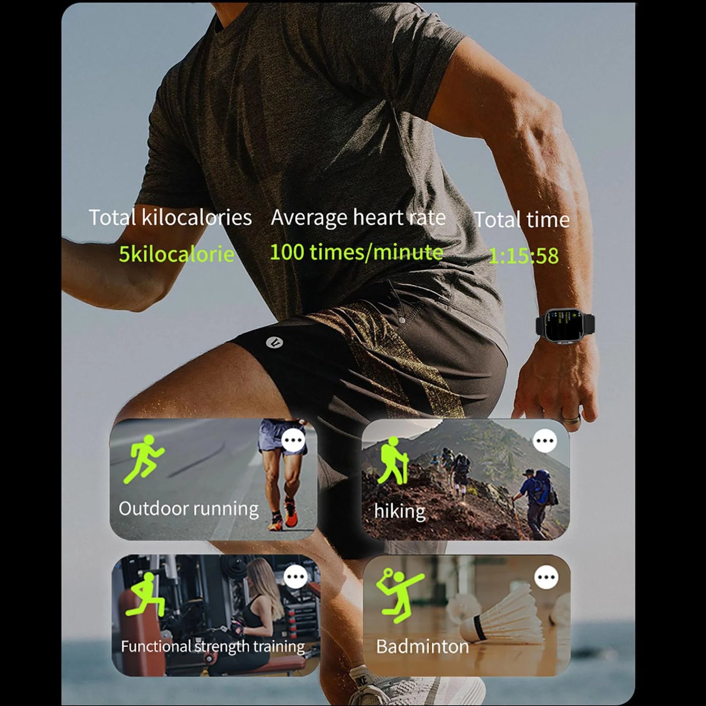 Bluetooth Headset Smart Watch 2-In-1 Sports Smartwatch with Wireless Earph Cool Electronic Gadgets Tech Gadgets for Men