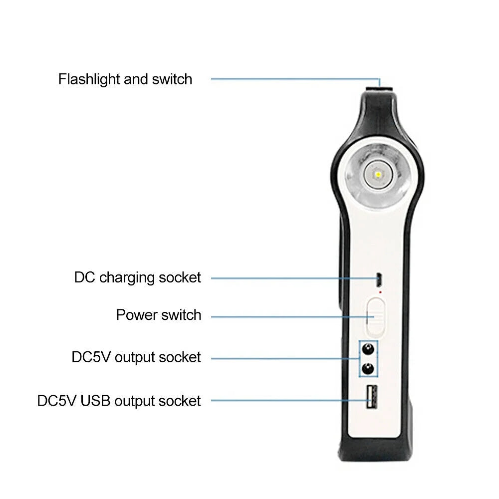 Portable Generator, Portable Power Station with LED Light, Solar Power Bank