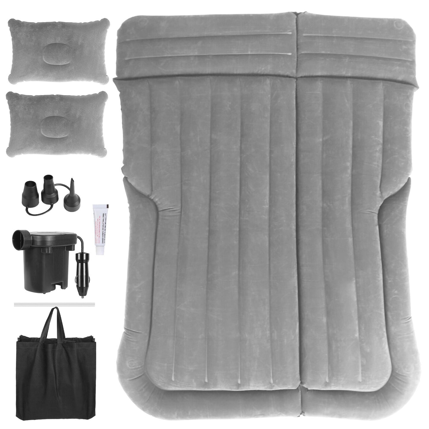 Inflatable Travel Car Mattress Air Bed Back Seat Sleep Rest Mat W/ 2 Pillow Pump