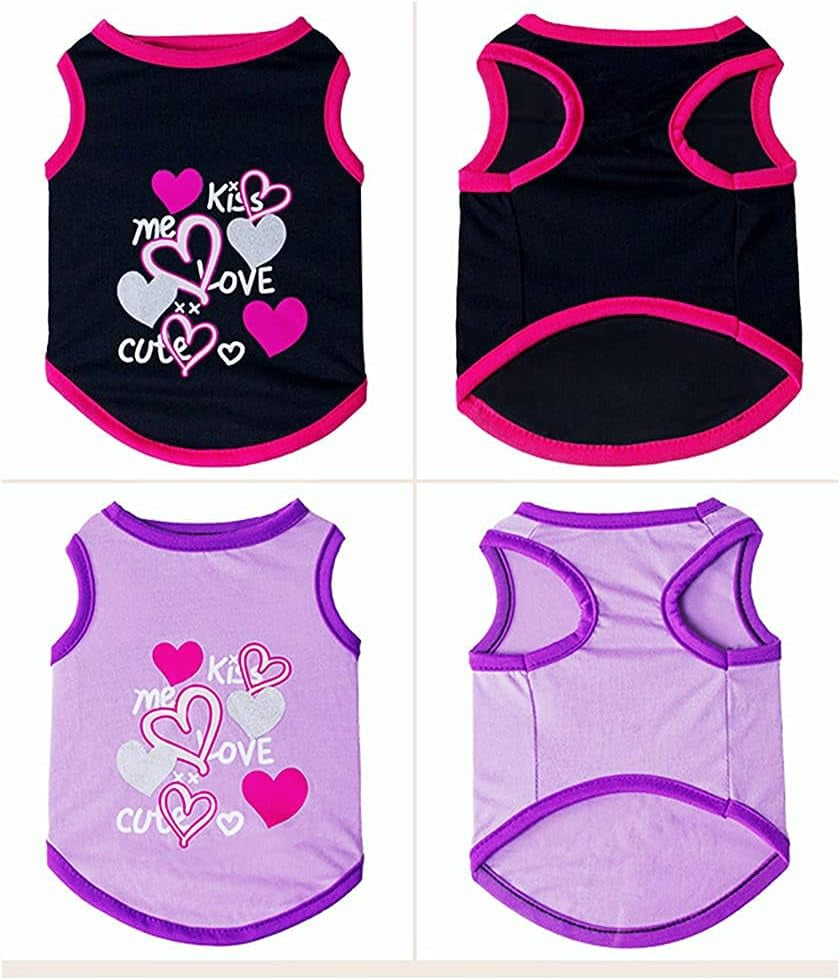 Puppy Clothes for Small Dogs Boy Girl 4 Pack Cat Shirt Cool Dog Summer Outfits Pet Doggie Short Sleeve T-Shirts Apparel for Medium Large French Bulldog Yorkie Doggie Accessories Clothing (XS)