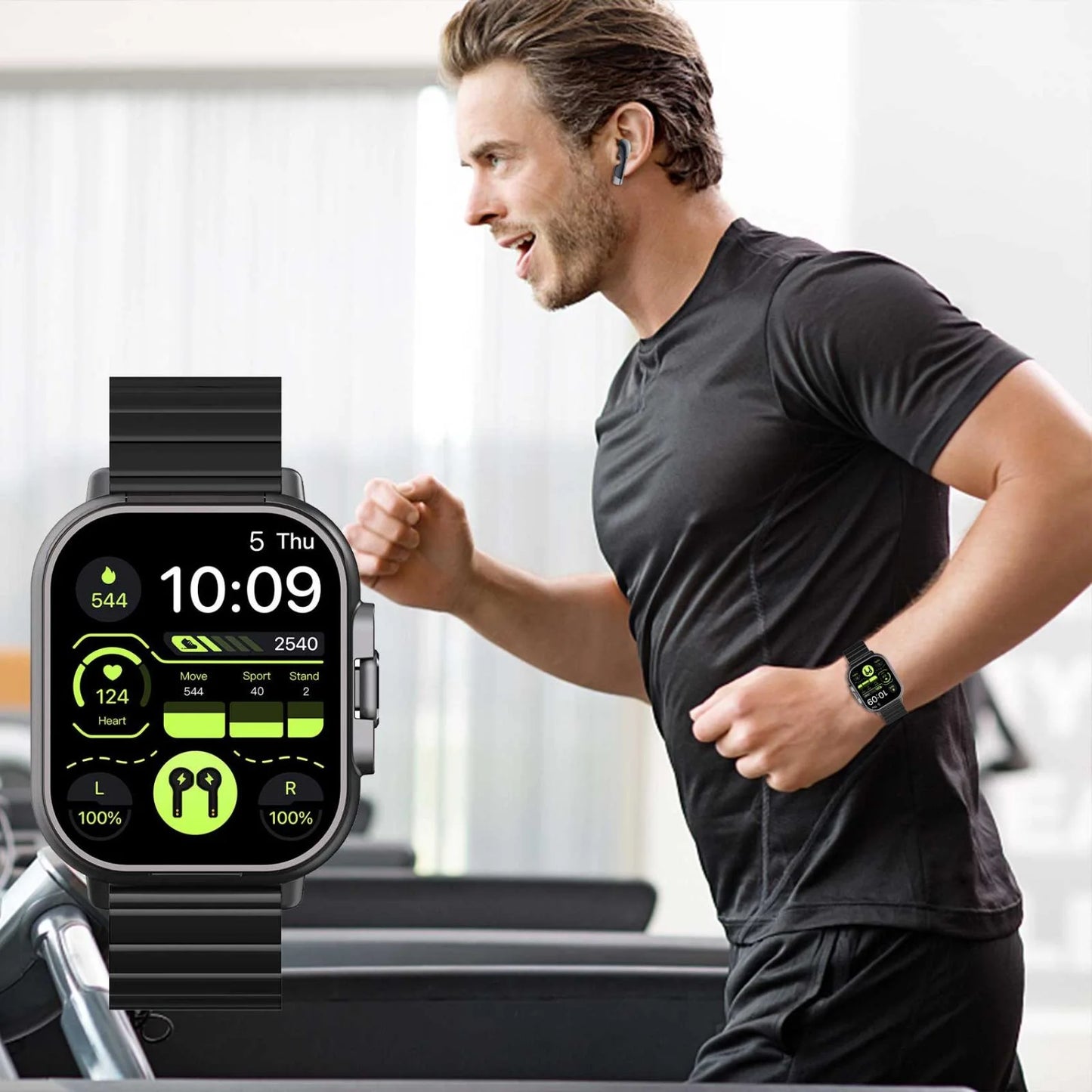 Bluetooth Headset Smart Watch 2-In-1 Sports Smartwatch with Wireless Earph Cool Electronic Gadgets Tech Gadgets for Men