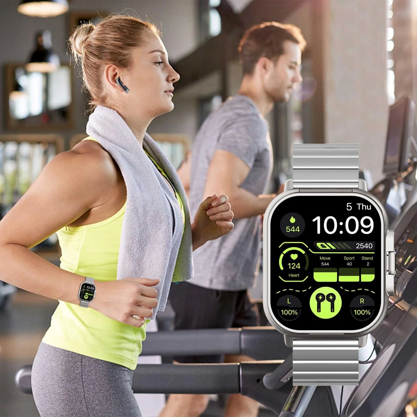 Bluetooth Headset Smart Watch 2-In-1 Sports Smartwatch with Wireless Earph Cool Electronic Gadgets Tech Gadgets for Men