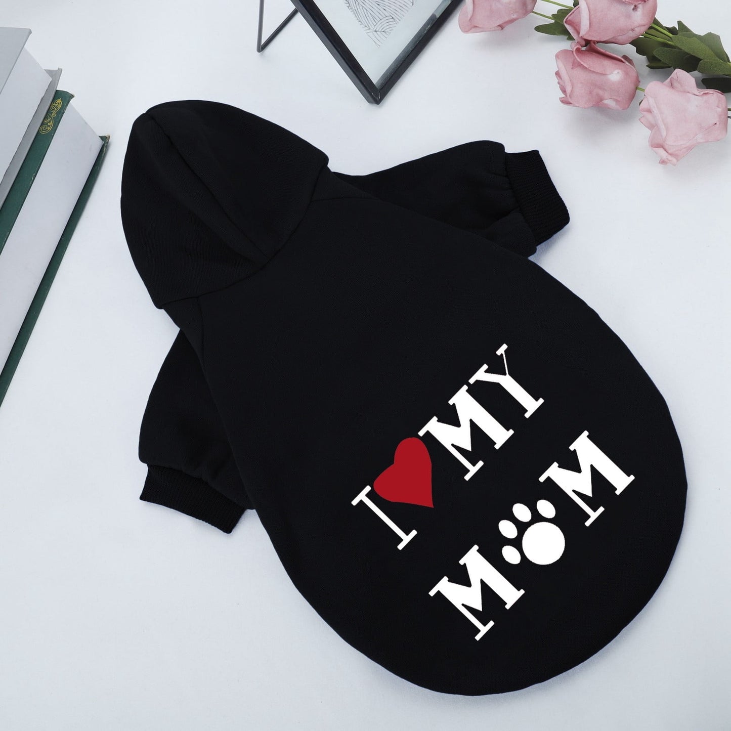 Pet'S Hoodie Coat,Printed Shirts,Warm Sweater Outdoor Hooded Sweatshirt Dogs Clothes -Black,2Xl