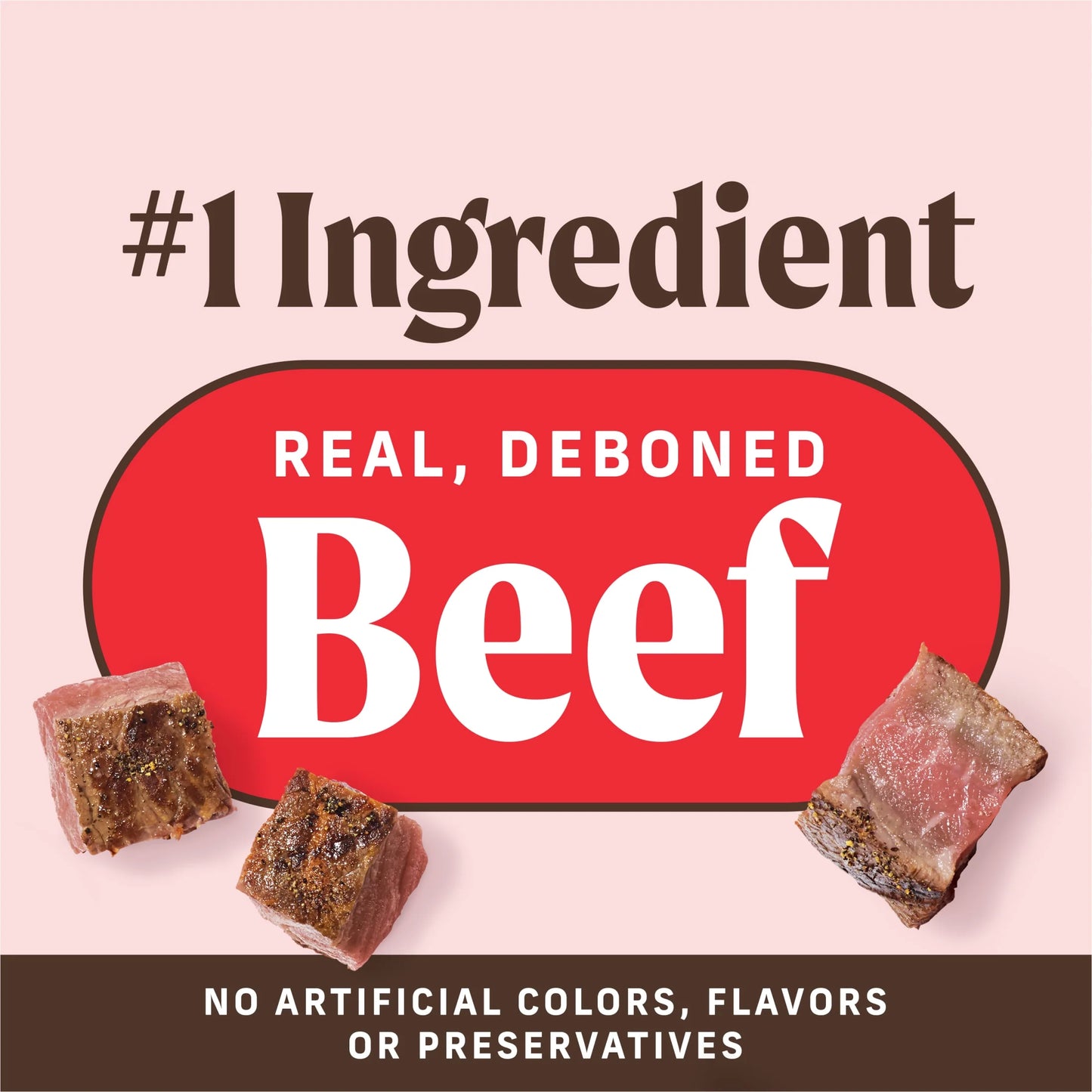 Power Bites Natural Soft and Chewy Real Meat Dog Treats, Grain Free Snack with Real Beef Recipe, 6 Oz. Bag