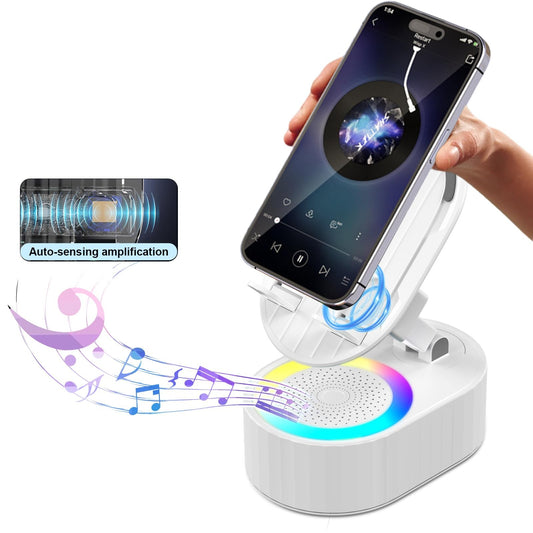 Wireless Induction Audio Bluetooth Speaker 5In1 Phone Holder Emergency Rechar...