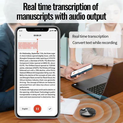 Intelligent AI Voice Recorder Free Realtime Translator Language Device Audio Dictaphone Magnetic AI Voice Recorder APP Control
