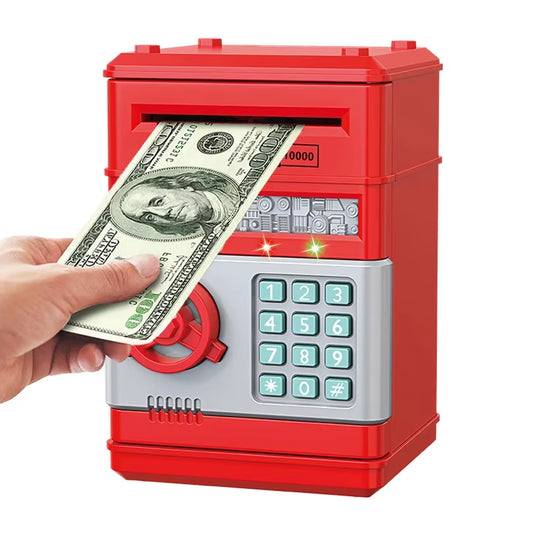 Automatic Piggy Bank with Password Lock and Counter, Creative Mini Money Box for Kids to save Coins , ATM Style Child Gift