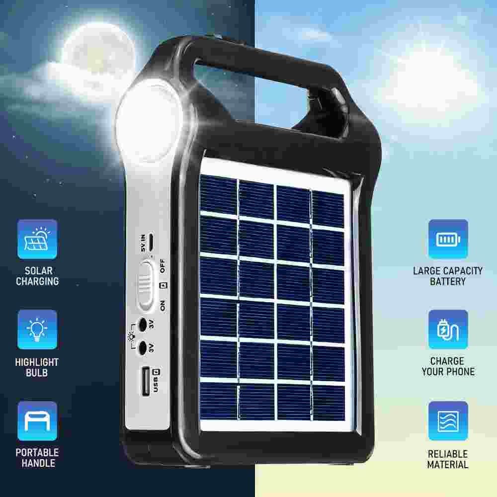 Portable Generator,  Portable Power Station with LED Light, Solar Power Bank