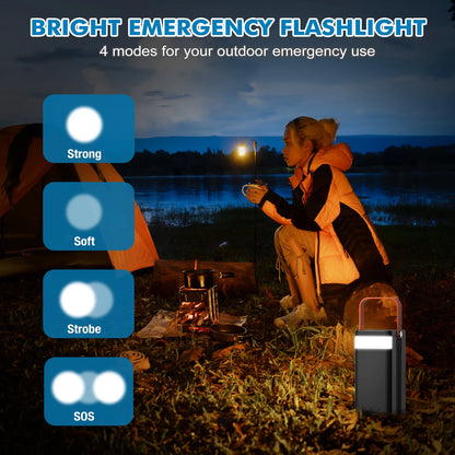 27000Mah Portable Charger Power Bank with Built-In Cables, 22.5W PD Fast Charge & Solar Input,  99Wh for Iphone Android Home Camping Emergency