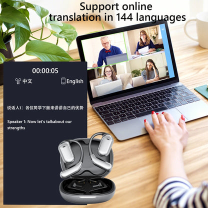 AI Intelligent Translator Earbuds Touch Screen Bluetooth-Compatible 5.4 Real Time AI Translator Earbuds Two-Way Voice Translator