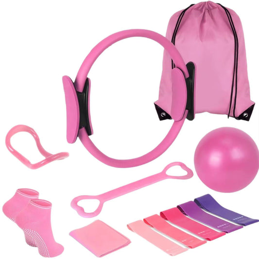 13 PCS Pilates Equipment for Home Workouts Pilates Ring and Ball Set Resistance Bands & More Perfect for Home Pilates Equipment