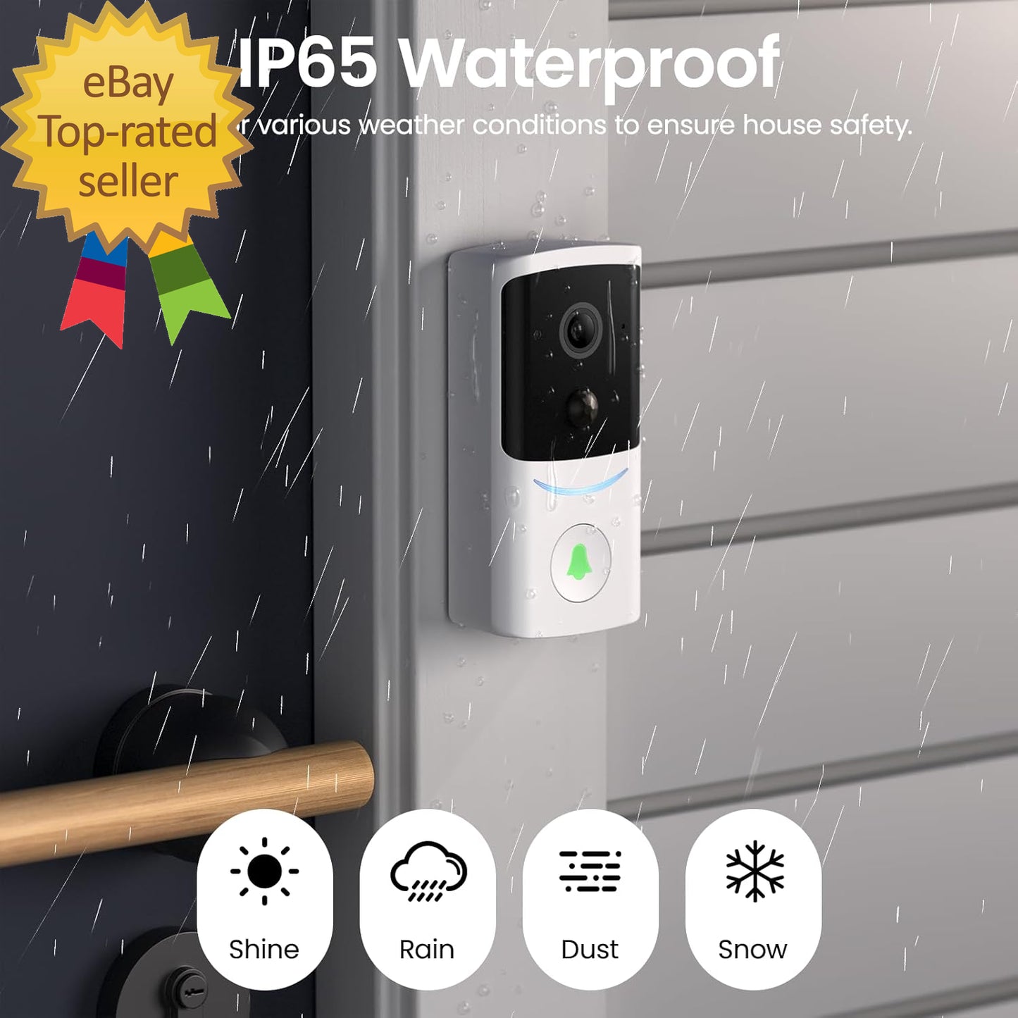 Video Doorbell Camera Wireless-2K Outdoor Front Door Camera with Chime Included