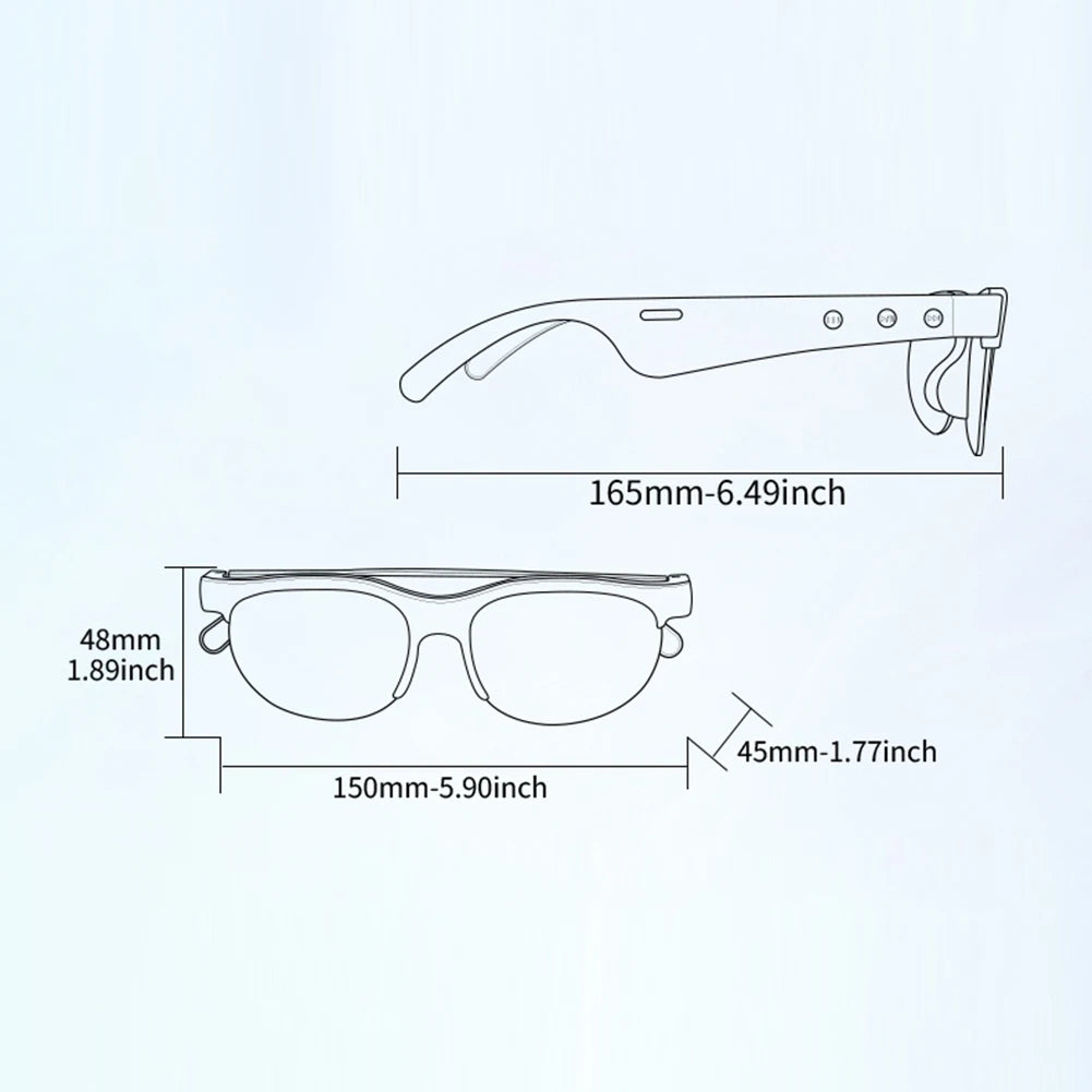 AI Intelligent Translation Glasses Bluetooth-Compatible 5.4 Smart Glasses Wireless Headphones Music Sunglasses for Men and Women