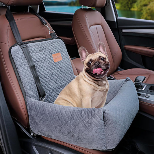 Dog Car Seat Pet Booster Seat Pet Travel Safety Car Seat,The Dog Seat Made of Materials Is Safe and Comfortable, and Can Be Disassembled for Easy Cleaning (Gray)