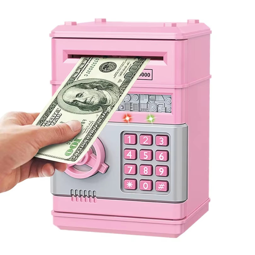 Automatic Piggy Bank with Password Lock and Counter, Creative Mini Money Box for Kids to save Coins , ATM Style Child Gift
