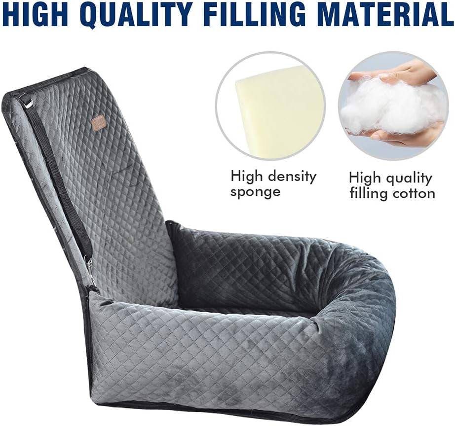 Dog Car Seat Pet Booster Seat Pet Travel Safety Car Seat,The Dog Seat Made of Materials Is Safe and Comfortable, and Can Be Disassembled for Easy Cleaning (Gray)