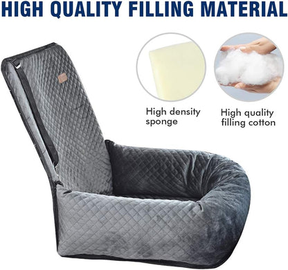 Dog Car Seat Pet Booster Seat Pet Travel Safety Car Seat,The Dog Seat Made of Materials Is Safe and Comfortable, and Can Be Disassembled for Easy Cleaning (Gray)