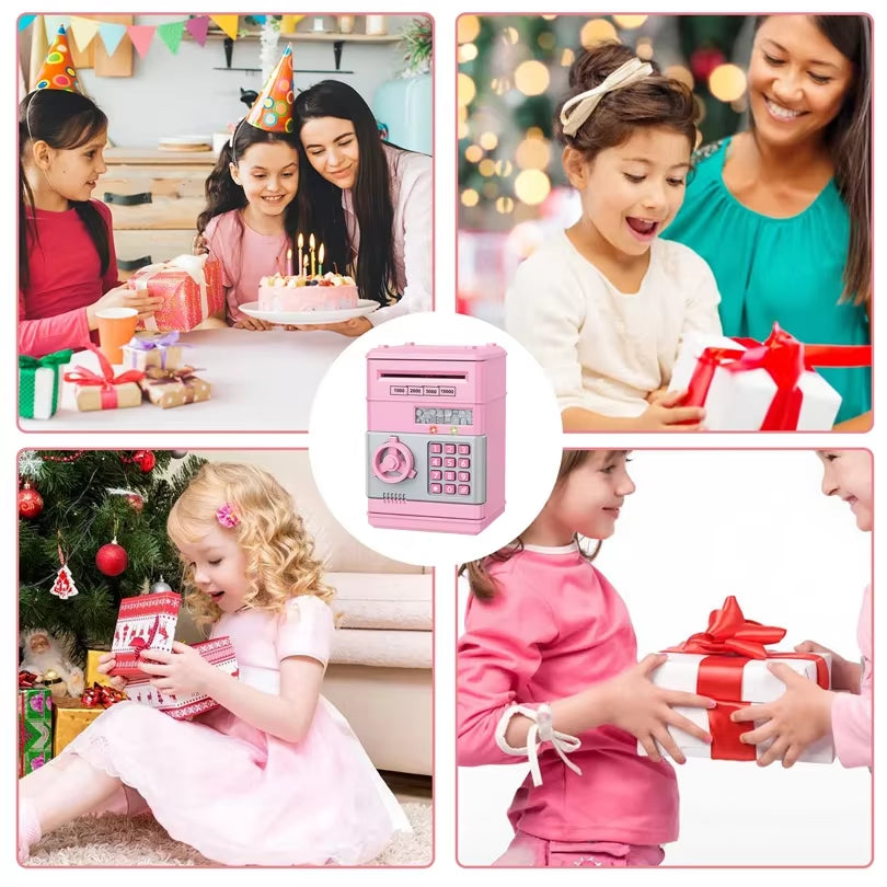 Automatic Piggy Bank with Password Lock and Counter, Creative Mini Money Box for Kids to save Coins , ATM Style Child Gift