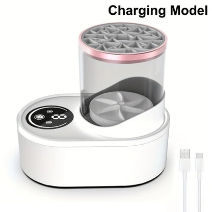 3 in 1 Electric Makeup Brush Cleaner Machine with Makeup Brush Dryer-Holder-Portable Automatic USB Cosmetic Brushes Cleaner Tool