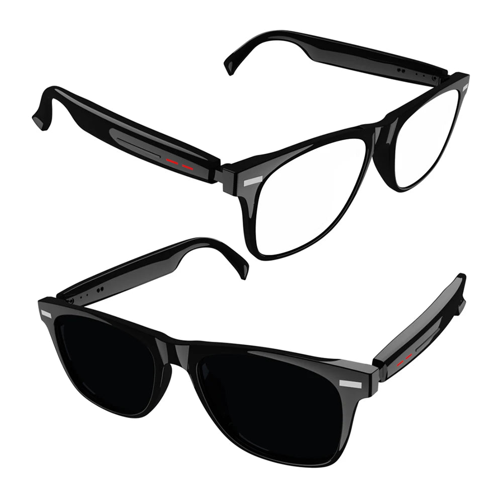 Smart Glasses AI Voice Assistant Camera Glasses Remote Shooting Wearable Eyeglass Open Ear Sound Mic & Speakers for Men & Woman