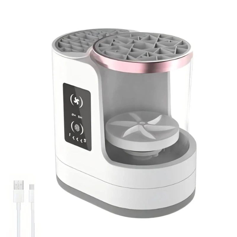 3 in 1 Electric Makeup Brush Cleaner Machine with Makeup Brush Dryer-Holder-Portable Automatic USB Cosmetic Brushes Cleaner Tool