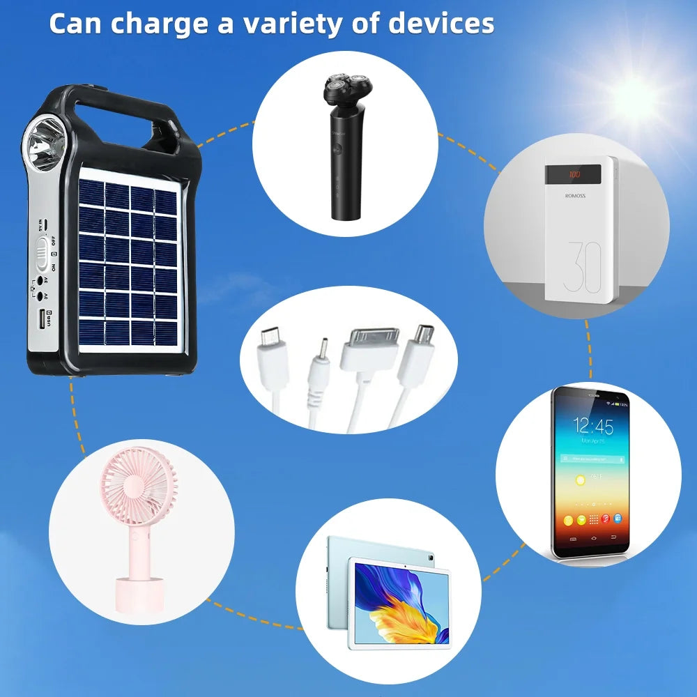 Portable Generator,  Portable Power Station with LED Light, Solar Power Bank