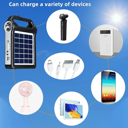 Portable Generator,  Portable Power Station with LED Light, Solar Power Bank