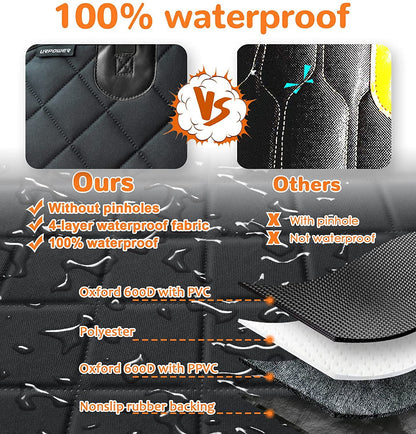 Dog Car Seat Cover for Pets 100% Waterproof Seat Cover Hammock Scratch Proof Nonslip Durable Soft Back Seat Covers for Cars Trucks and Suvs