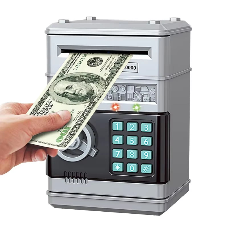 Automatic Piggy Bank with Password Lock and Counter, Creative Mini Money Box for Kids to save Coins , ATM Style Child Gift
