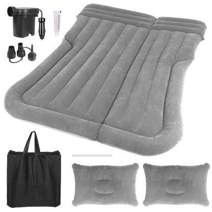 Inflatable Travel Car Mattress Air Bed Back Seat Sleep Rest Mat W/ 2 Pillow Pump