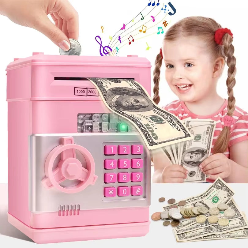 Automatic Piggy Bank with Password Lock and Counter, Creative Mini Money Box for Kids to save Coins , ATM Style Child Gift