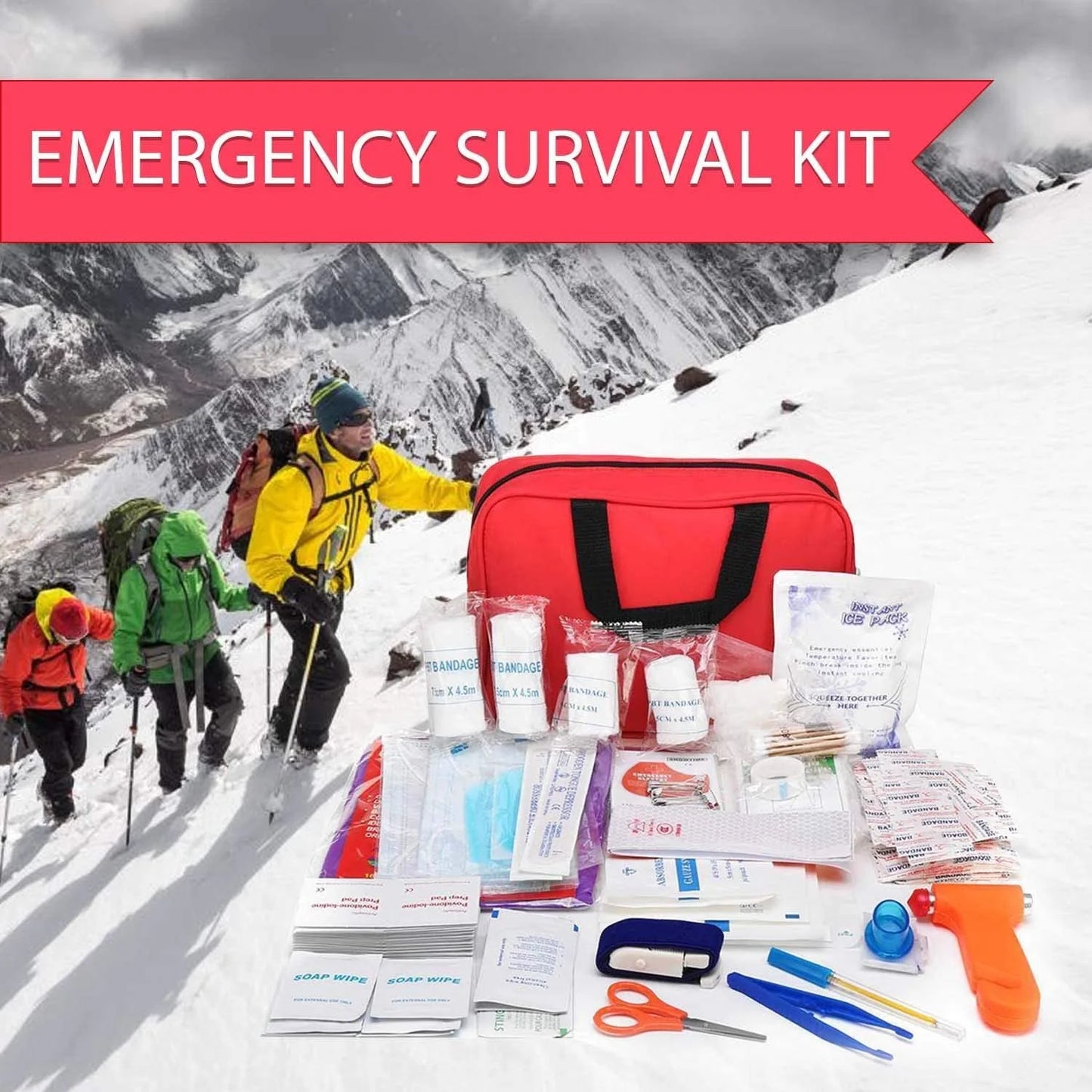 Premium Compact and Lightweight First Aid Kit, 234 Piece
