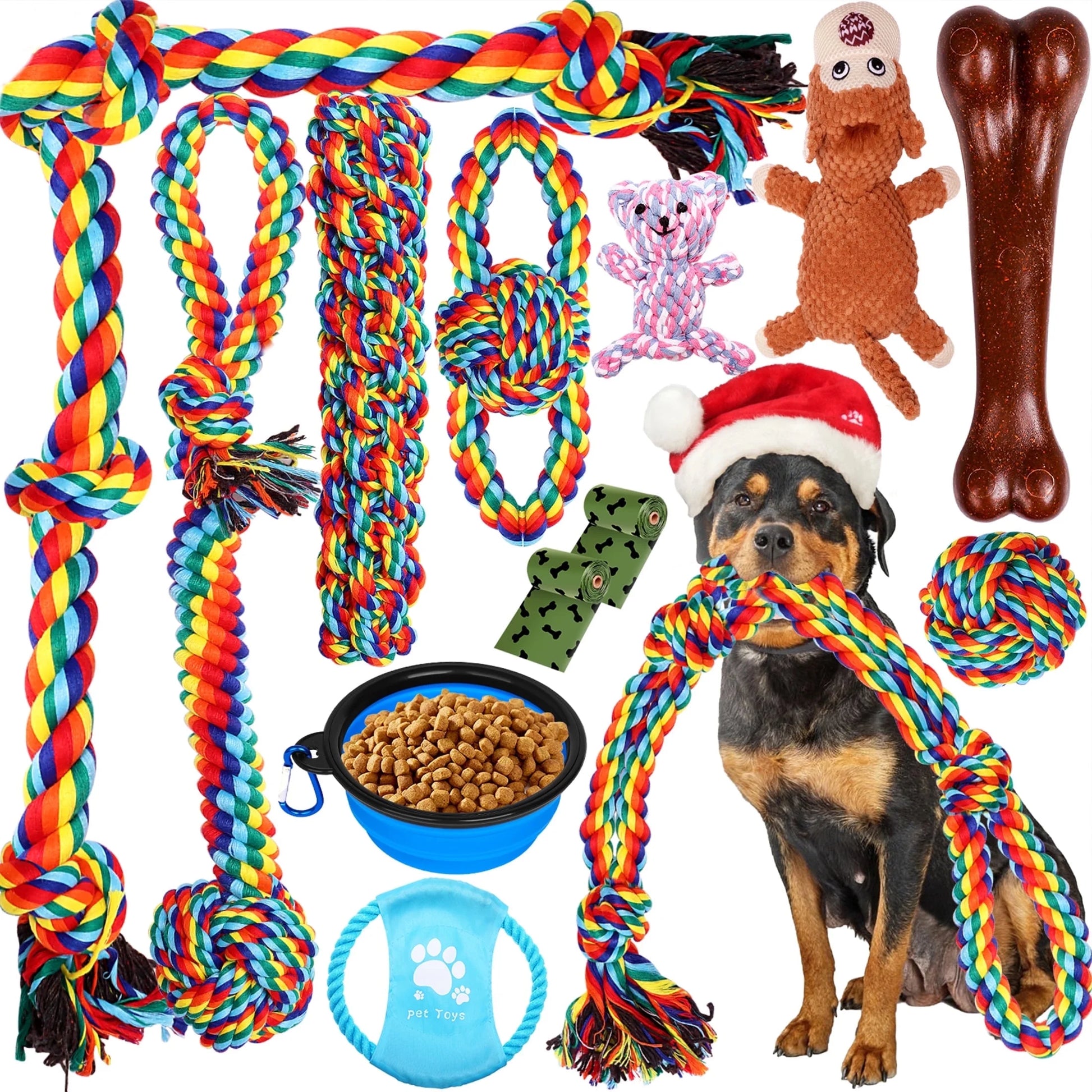 13 PCS Chew Toys for Aggressive Chewers, Large Dogs, Indestructible Rope Toy for Large Breed Dog, Outdoor Dog Toys