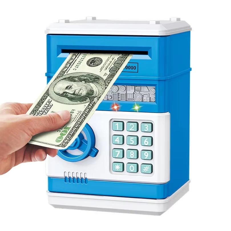 Automatic Piggy Bank with Password Lock and Counter, Creative Mini Money Box for Kids to save Coins , ATM Style Child Gift