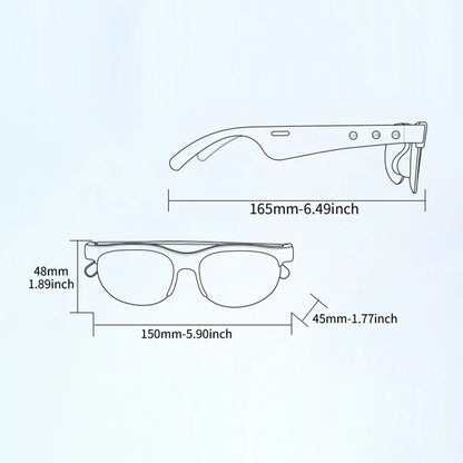 AI Intelligent Translation Glasses Built-In Microphone Speakers Earphone Glasses Support 144 Languages Sports Driving Sunglasses