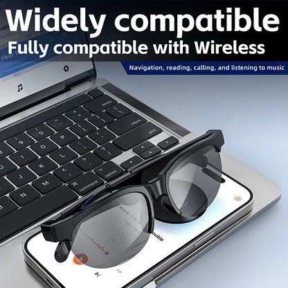 AI Intelligent Translation Glasses Bluetooth-Compatible 5.4 Smart Glasses Wireless Headphones Music Sunglasses for Men and Women