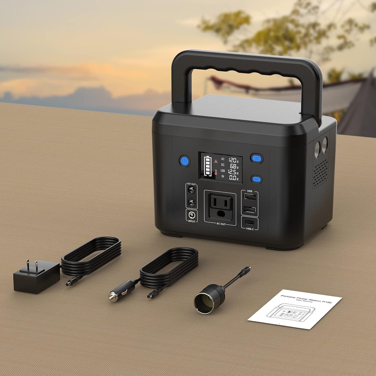 200W AC Portable Power Station Camping Battery Bank Phone Battery Charger Backup