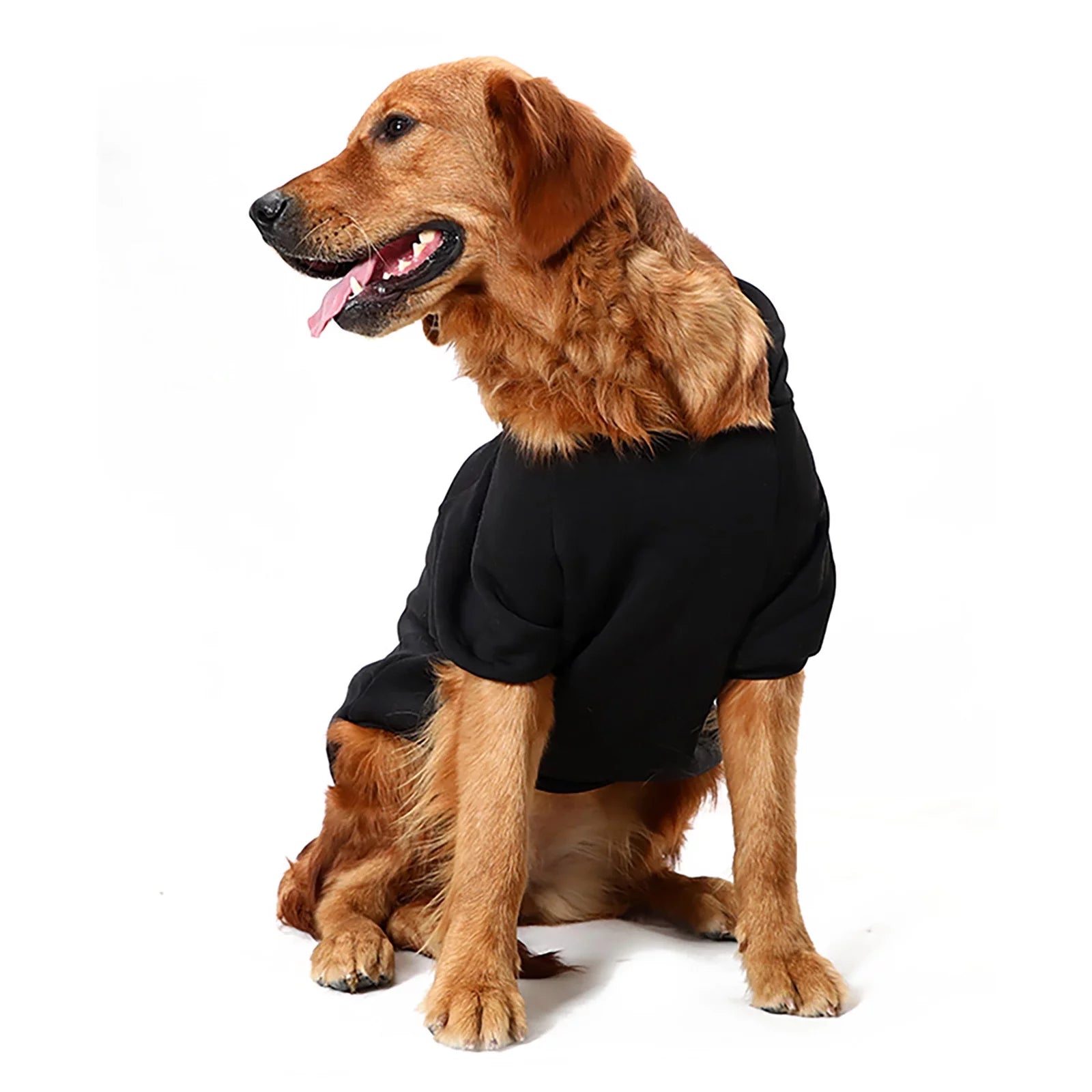 Pet'S Hoodie Coat,Printed Shirts,Warm Sweater Outdoor Hooded Sweatshirt Dogs Clothes -Black,2Xl