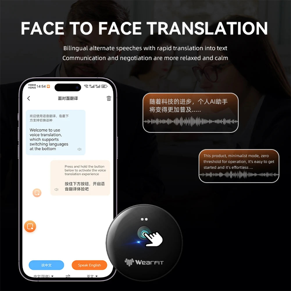 AI Real-Time Language Translation 144 Languages Portable Audio Photo Voice Video Recognition Translation Smart AI Translator
