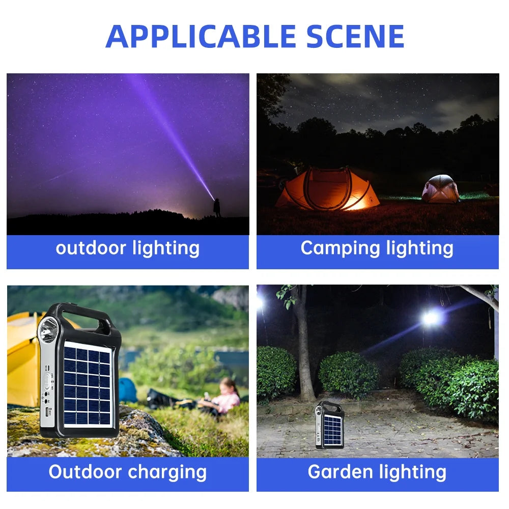 Portable Generator,  Portable Power Station with LED Light, Solar Power Bank