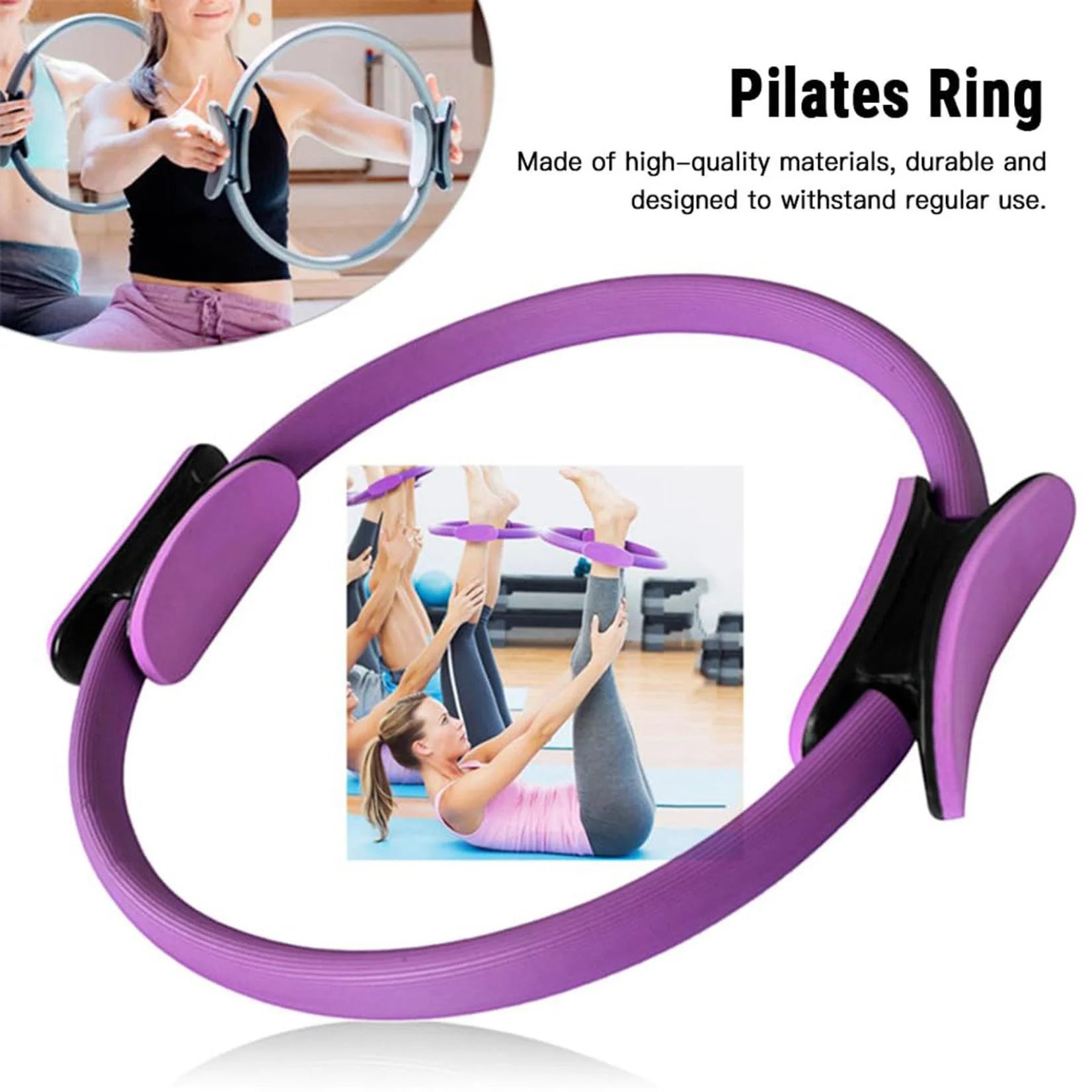 Pilates Essentials Kit for Women,Pilates Kit,Pilates Ring,Yoga Sets for Women Pilates at Home Equipment Pilates Magics Ring Booty Bands for Working Out(Blue 14.57*14.57*2.36In)From