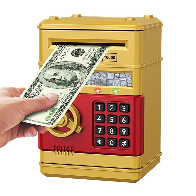 Automatic Piggy Bank with Password Lock and Counter, Creative Mini Money Box for Kids to save Coins , ATM Style Child Gift