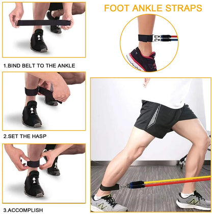 Resistance Bands Set(11 Pcs), Multi Point Anchor Gym Attachment for Home Fitness, Portable Yoga Band Resistance Workout Equipment, Exercise Bands for Home, Resistance Training