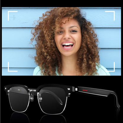 Smart Glasses AI Voice Assistant Camera Glasses Remote Shooting Wearable Eyeglass Open Ear Sound Mic & Speakers for Men & Woman