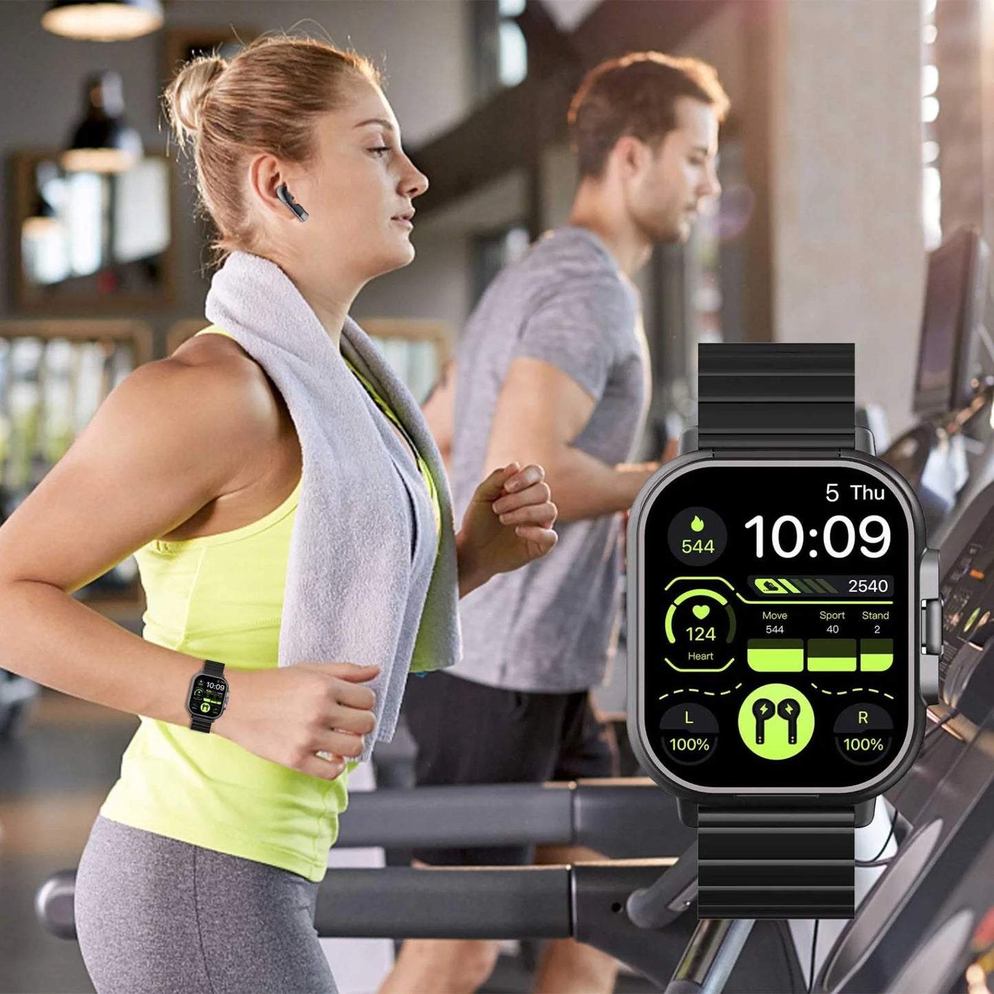 Bluetooth Headset Smart Watch 2-In-1 Sports Smartwatch with Wireless Earph Cool Electronic Gadgets Tech Gadgets for Men