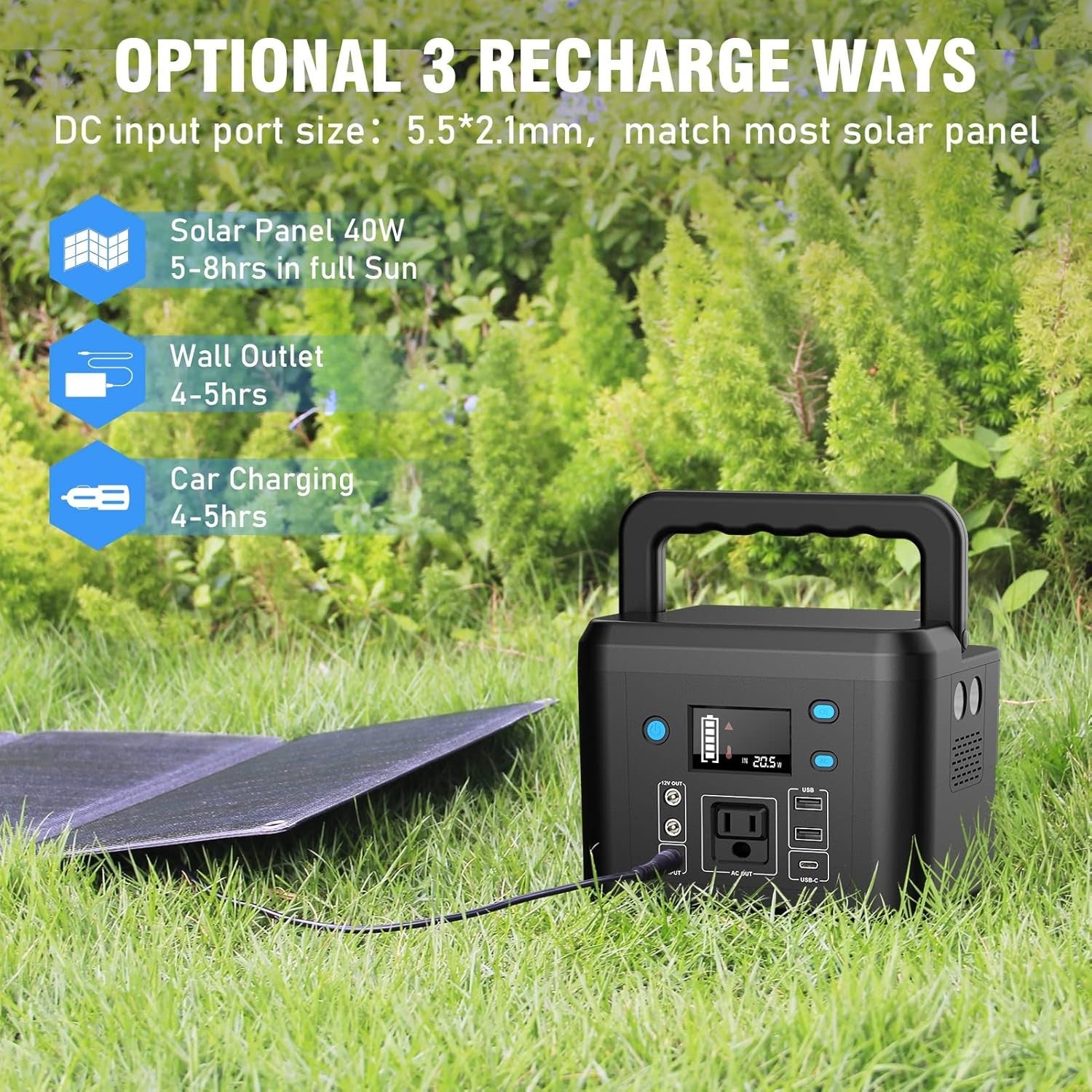 200W AC Portable Power Station Camping Battery Bank Phone Battery Charger Backup