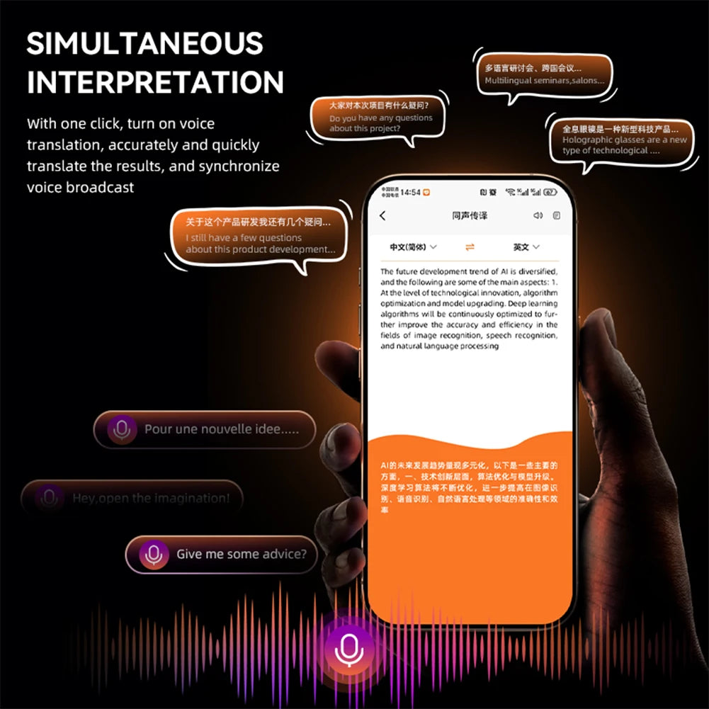 AI Real-Time Language Translation 144 Languages Portable Audio Photo Voice Video Recognition Translation Smart AI Translator