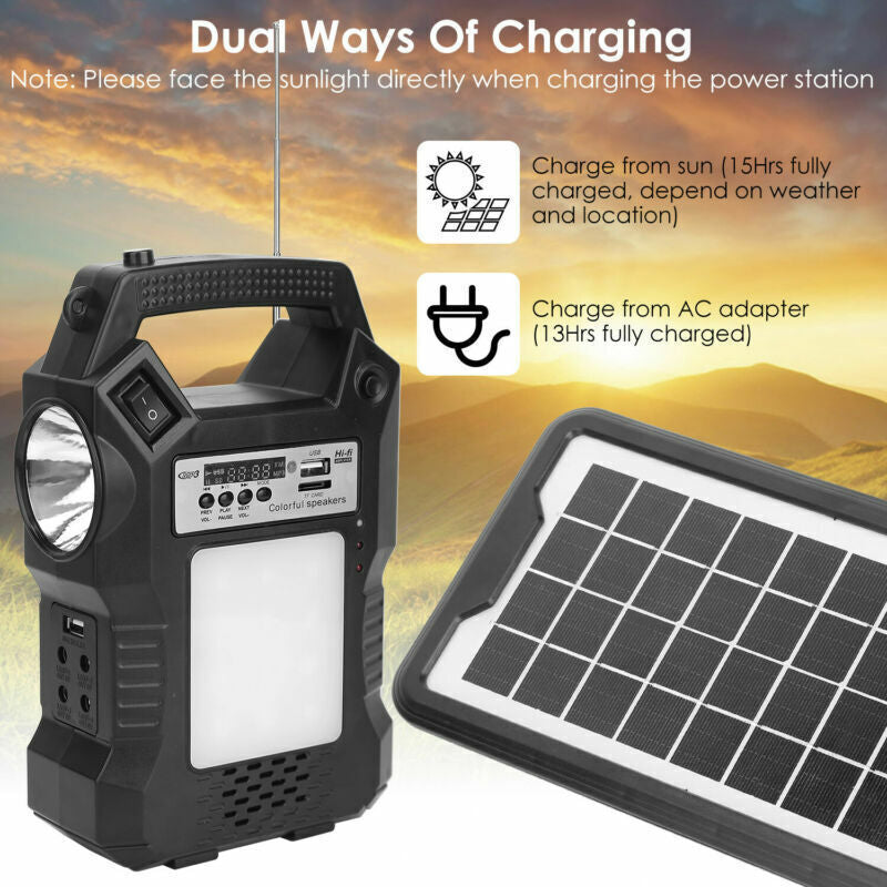 Portable Power Station Solar Generator Panel Power Bank Outlet Camping Emergency