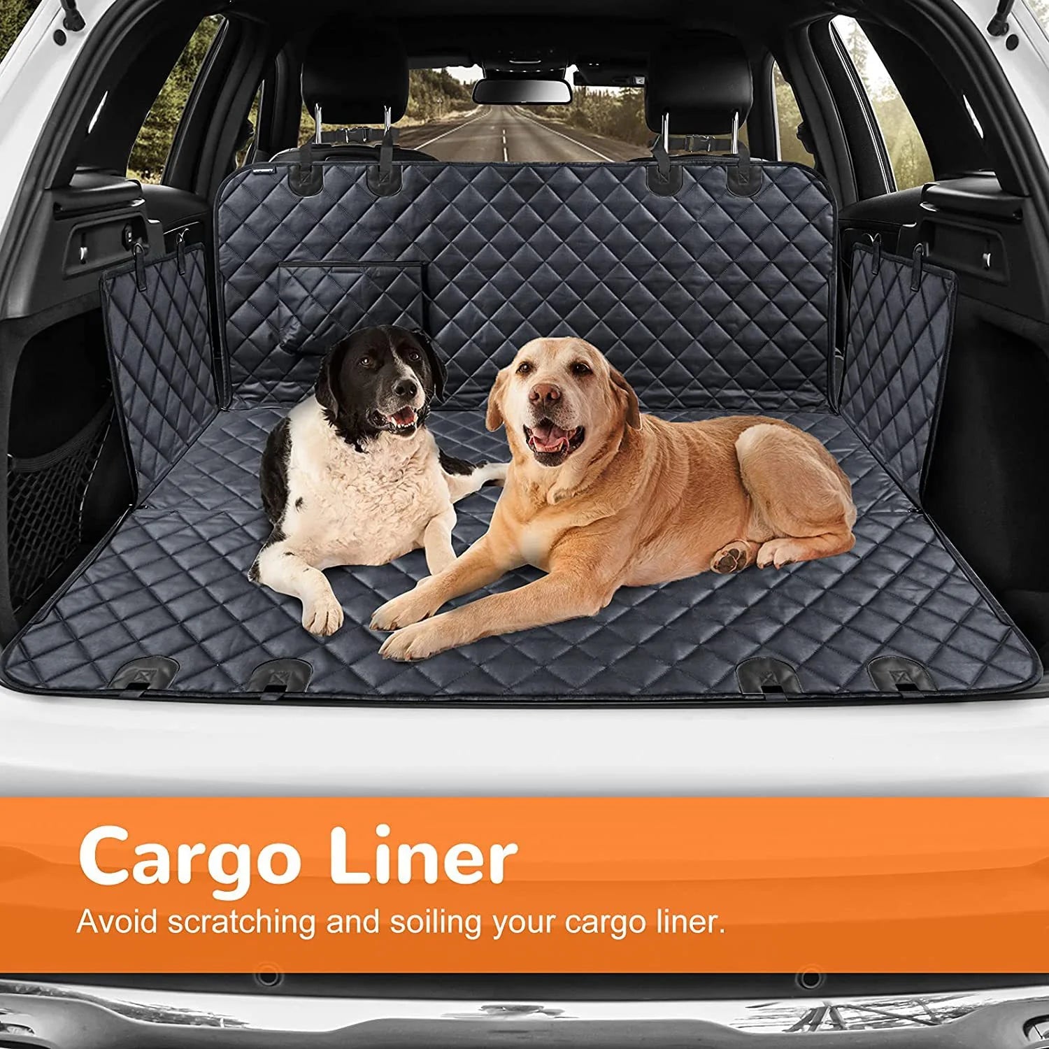 Dog Car Seat Cover for Pets 100% Waterproof Seat Cover Hammock Scratch Proof Nonslip Durable Soft Back Seat Covers for Cars Trucks and Suvs
