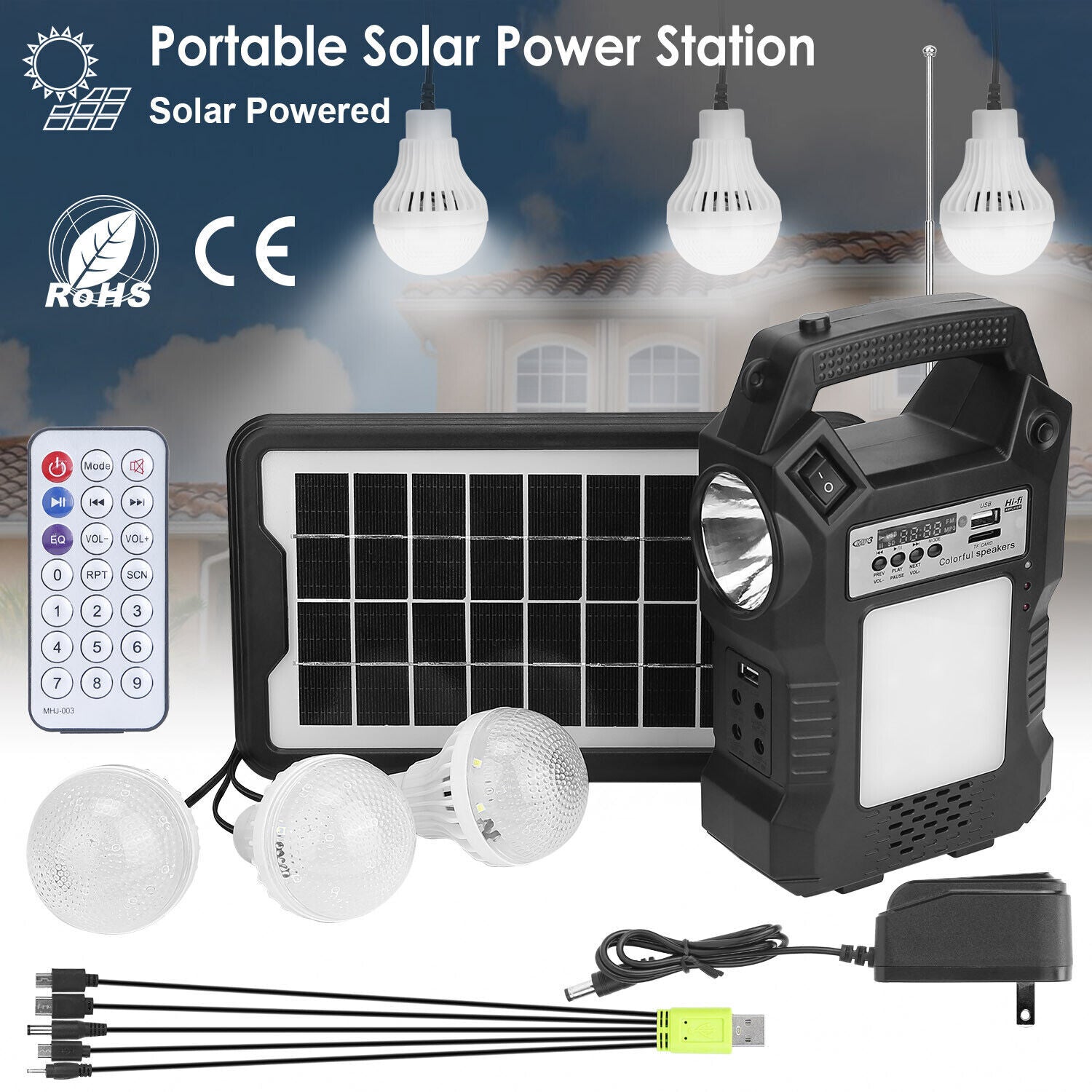 Portable Power Station Solar Generator Panel Power Bank Outlet Camping Emergency